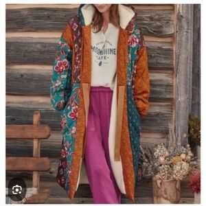 Sundance Rare Linnea Boho Quilted Robe/Puffer Coat XS/S